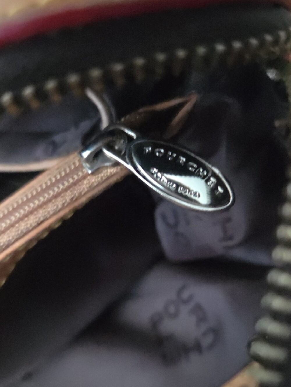 Vintage Maison Pourchet Leather Crossbody Satchel w Tan Trim & Canvas Strap - Picture 9 of 16